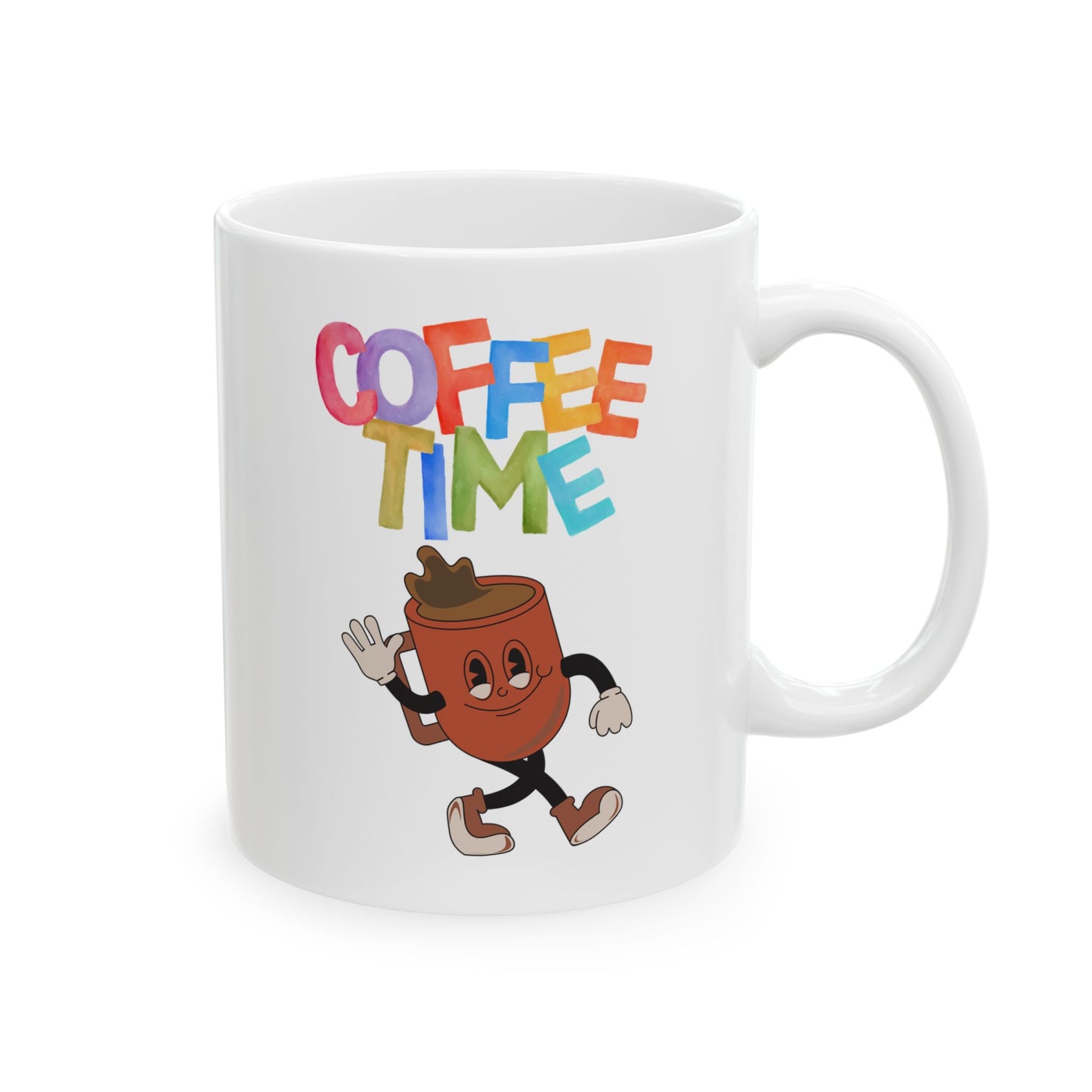 Best White Coffee Mug with Waving Coffee Companion: Bright Brew Buddy