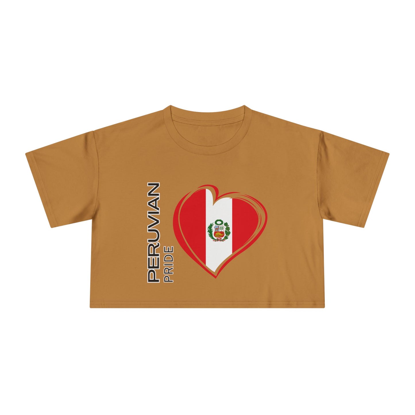 Best Peruvian Pride Crop Top | Peru Flag Heart | Gift USA