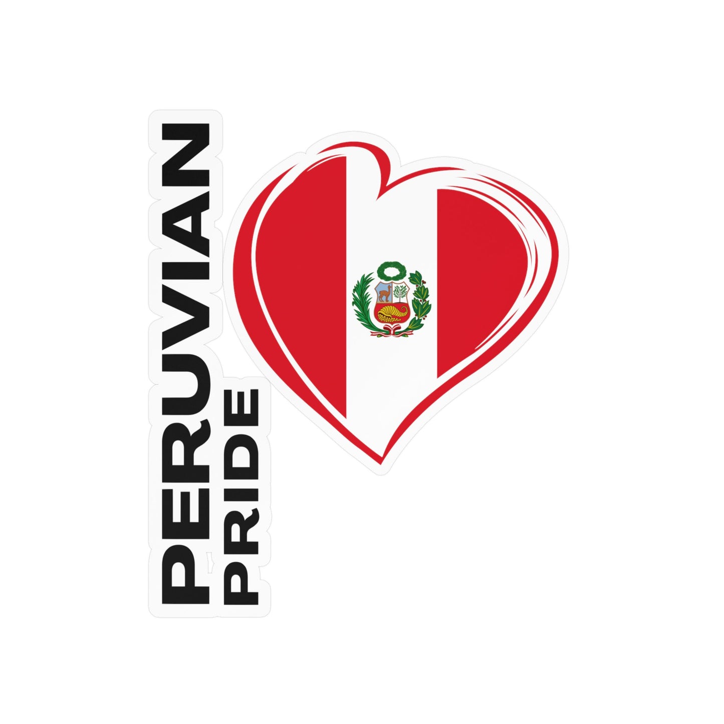 Best Peruvian Pride Sticker - Heart Flag Decal