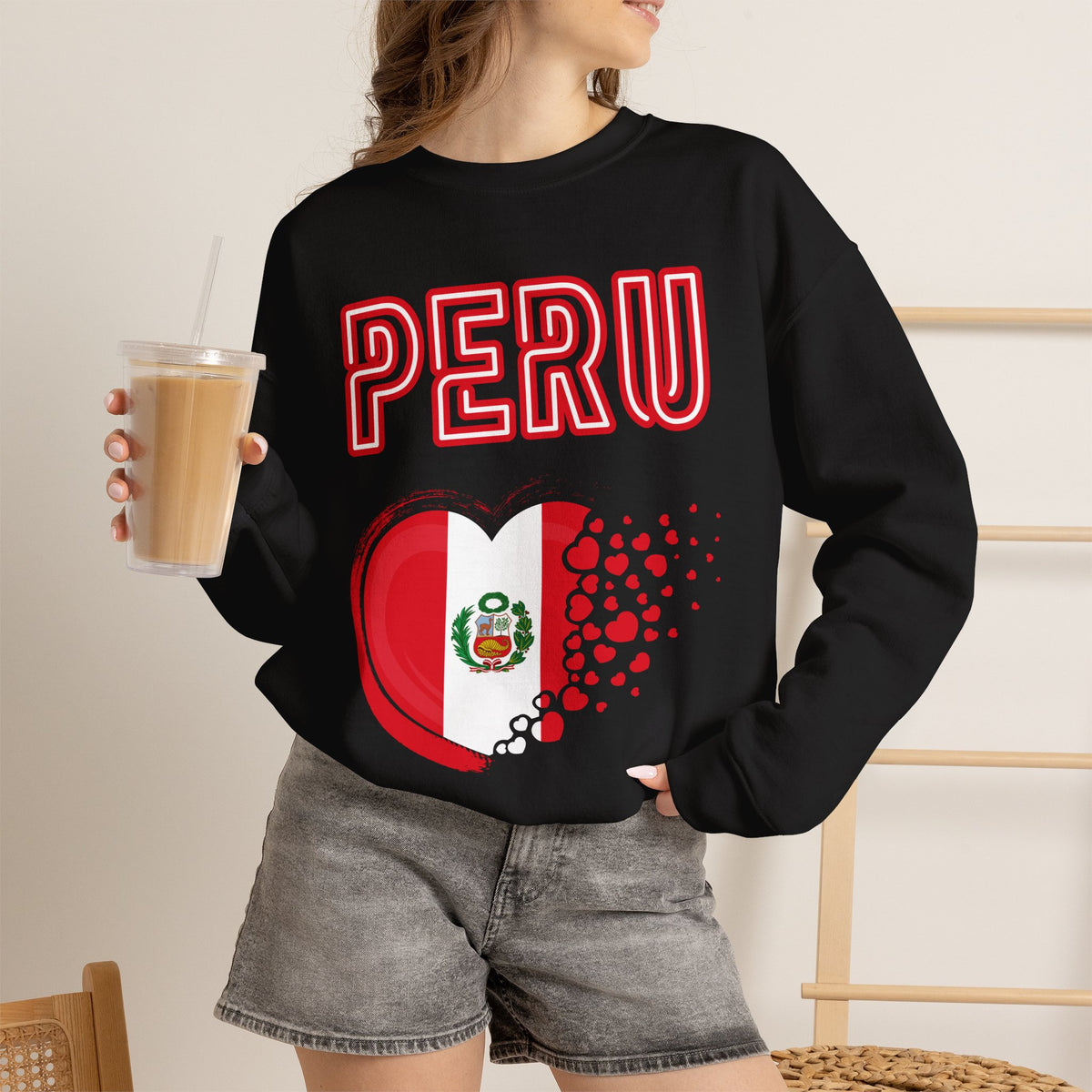 Best Peru Heart Flag Sweatshirt - Crewneck