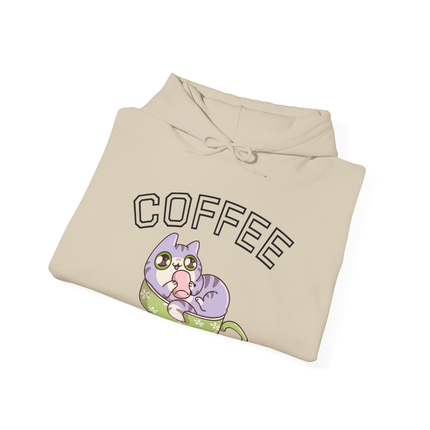 Coffee Cat in a Cup Hoodie – Cute Kitty Coffee Graphic Sweatshirt for Coffee Lovers (USA Only)