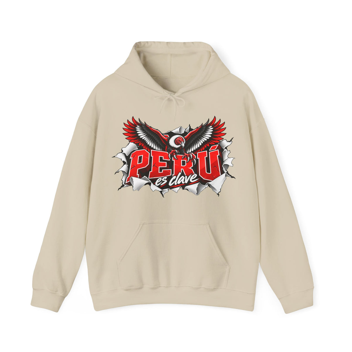 Best Perú es Clave Condor Hoodie - Red & White Peru Gift