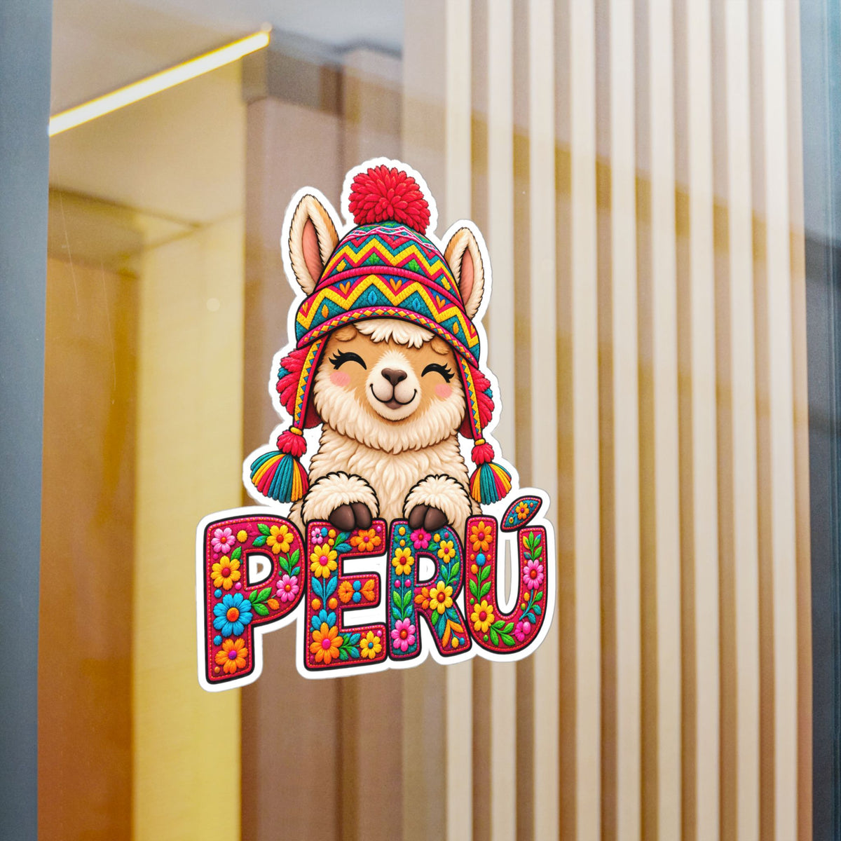Best Chullo Llama Peru Sticker - Cute Floral Andean Decal