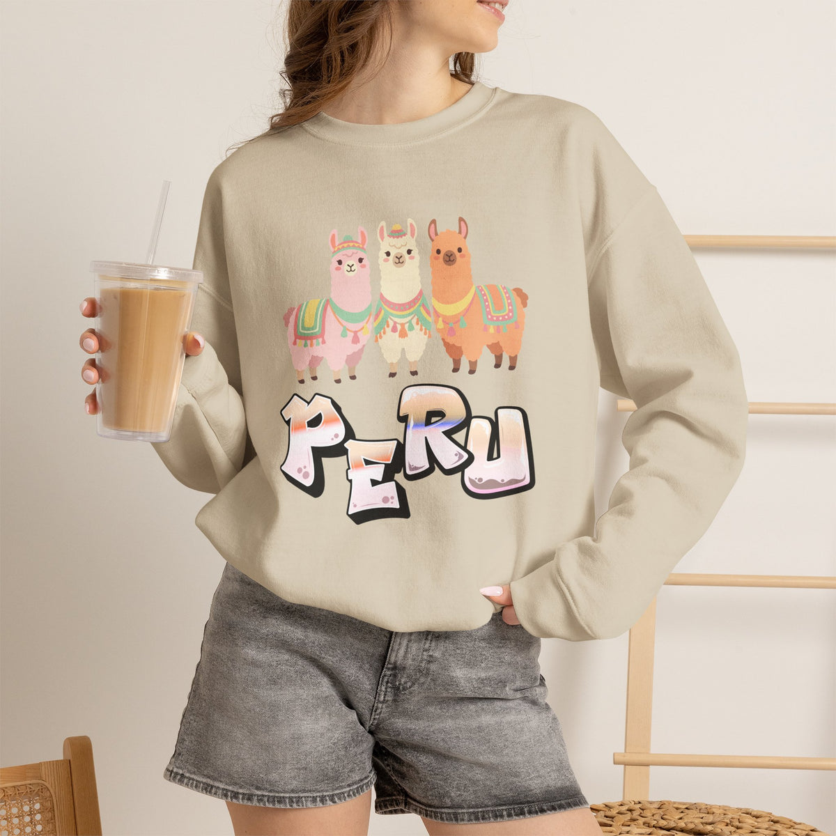 Best Peru Three Llamas Sweatshirt - Peruvian Crewneck