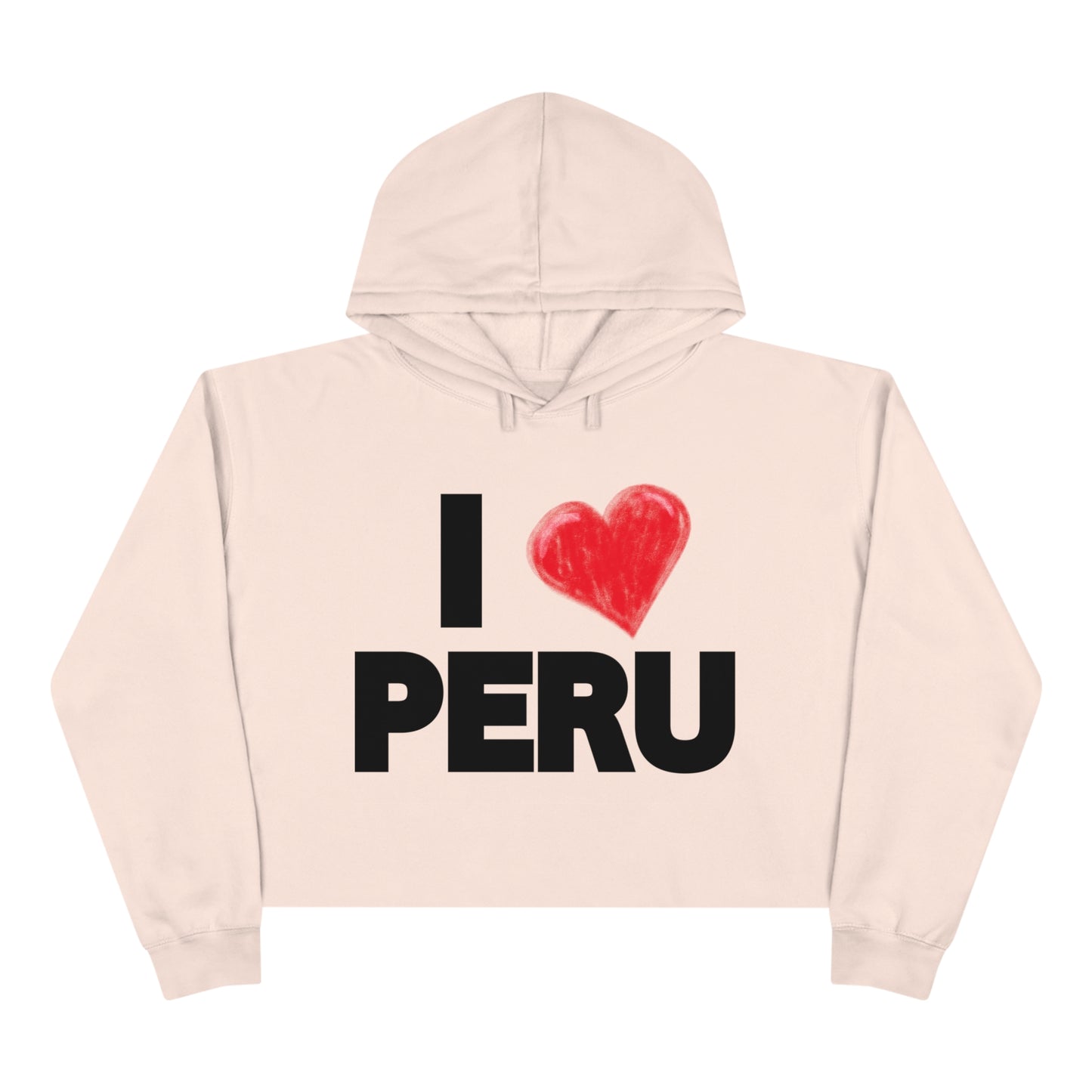 Peruvian Crop Hoodie "I Love Peru"