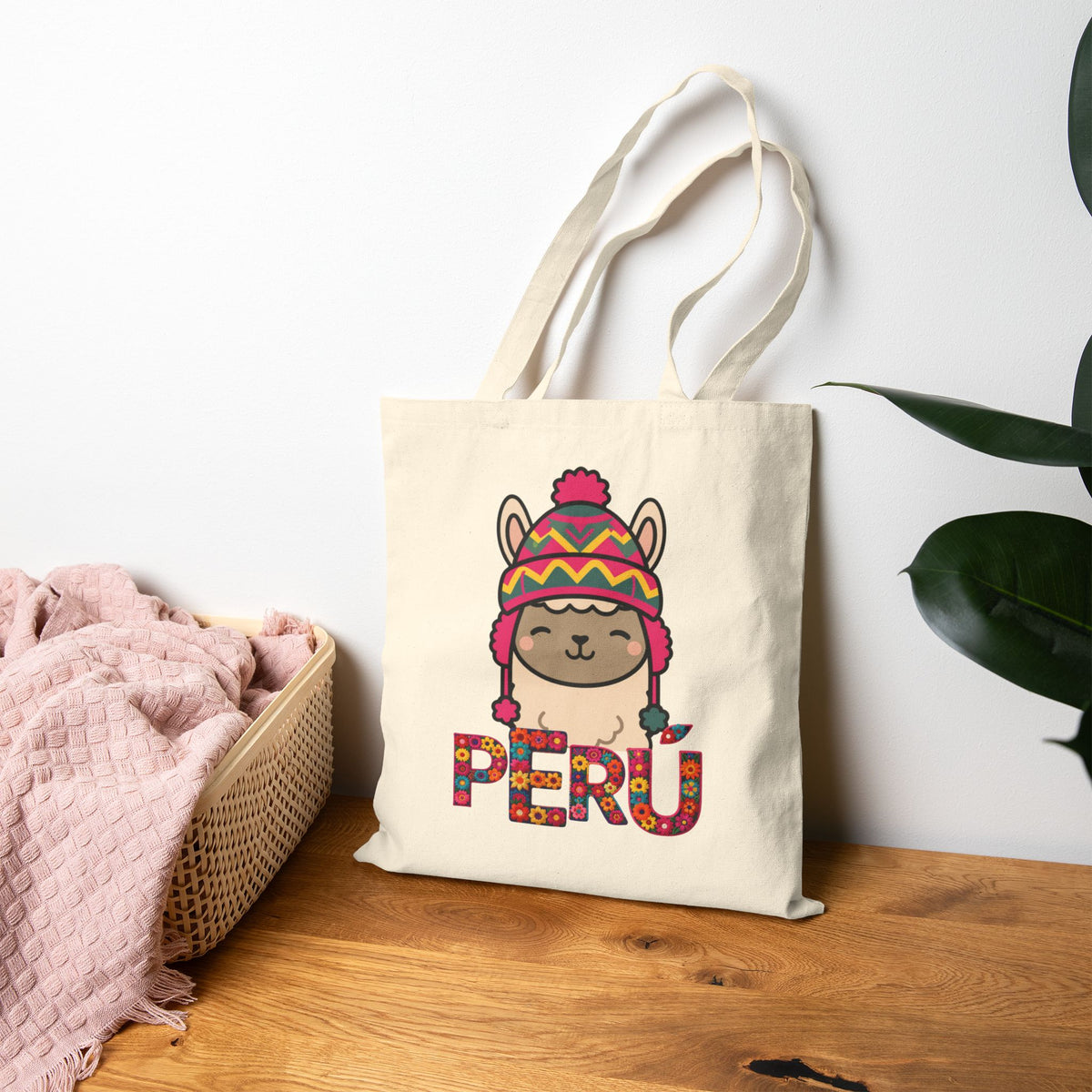 Best Peru Llama Chullo Canvas Tote Bag