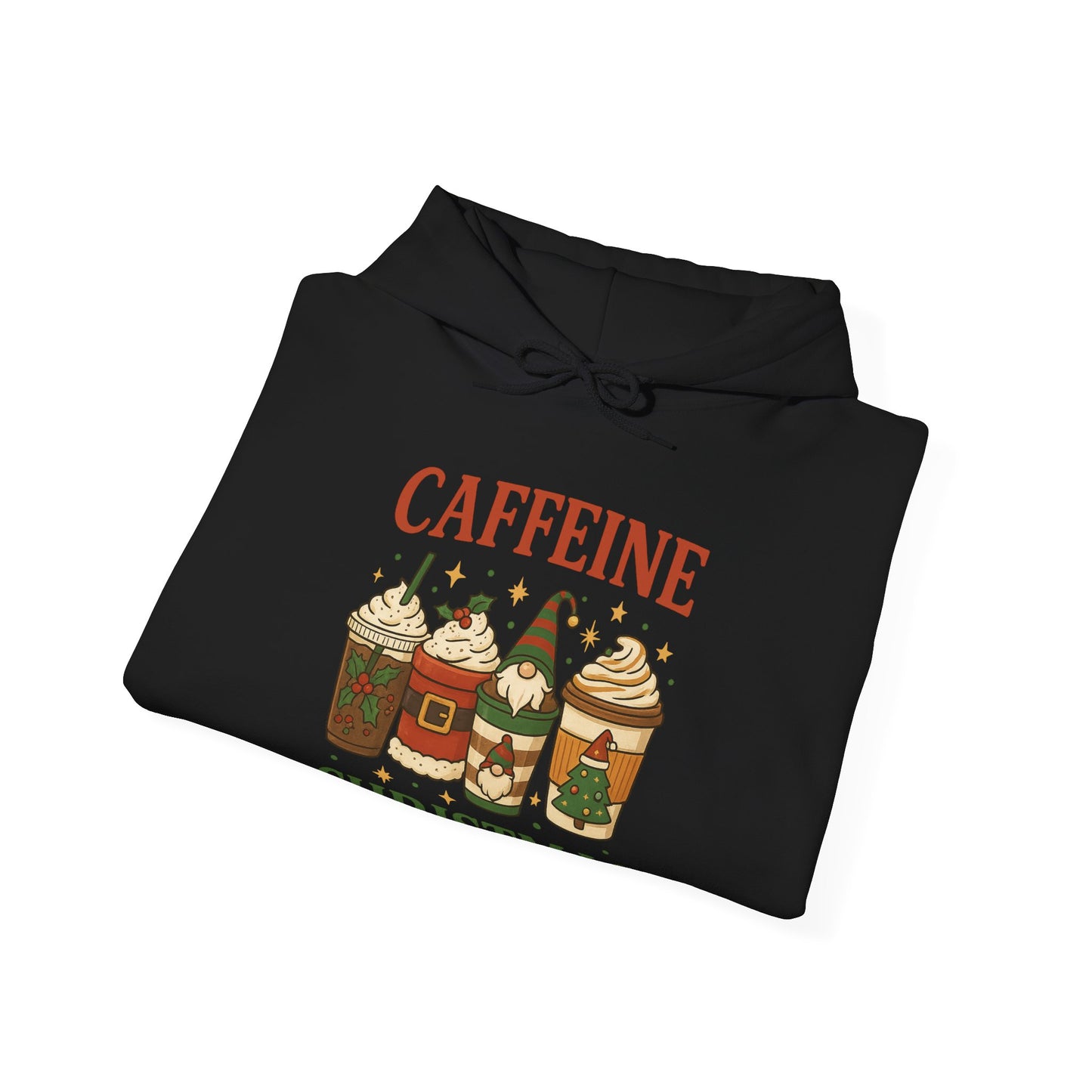 Caffeine Christmas Hoodie USA 🎅☕ – Unisex Holiday Coffee Hoodie for Coffee Lovers