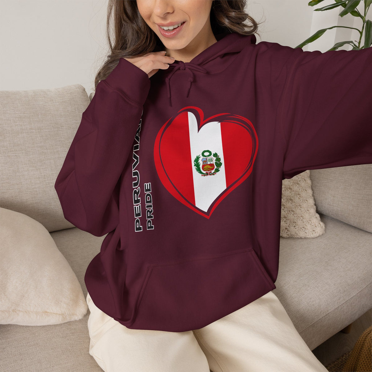 Best Peruvian Pride Hoodie - Peru Flag Heart Gift, Unisex