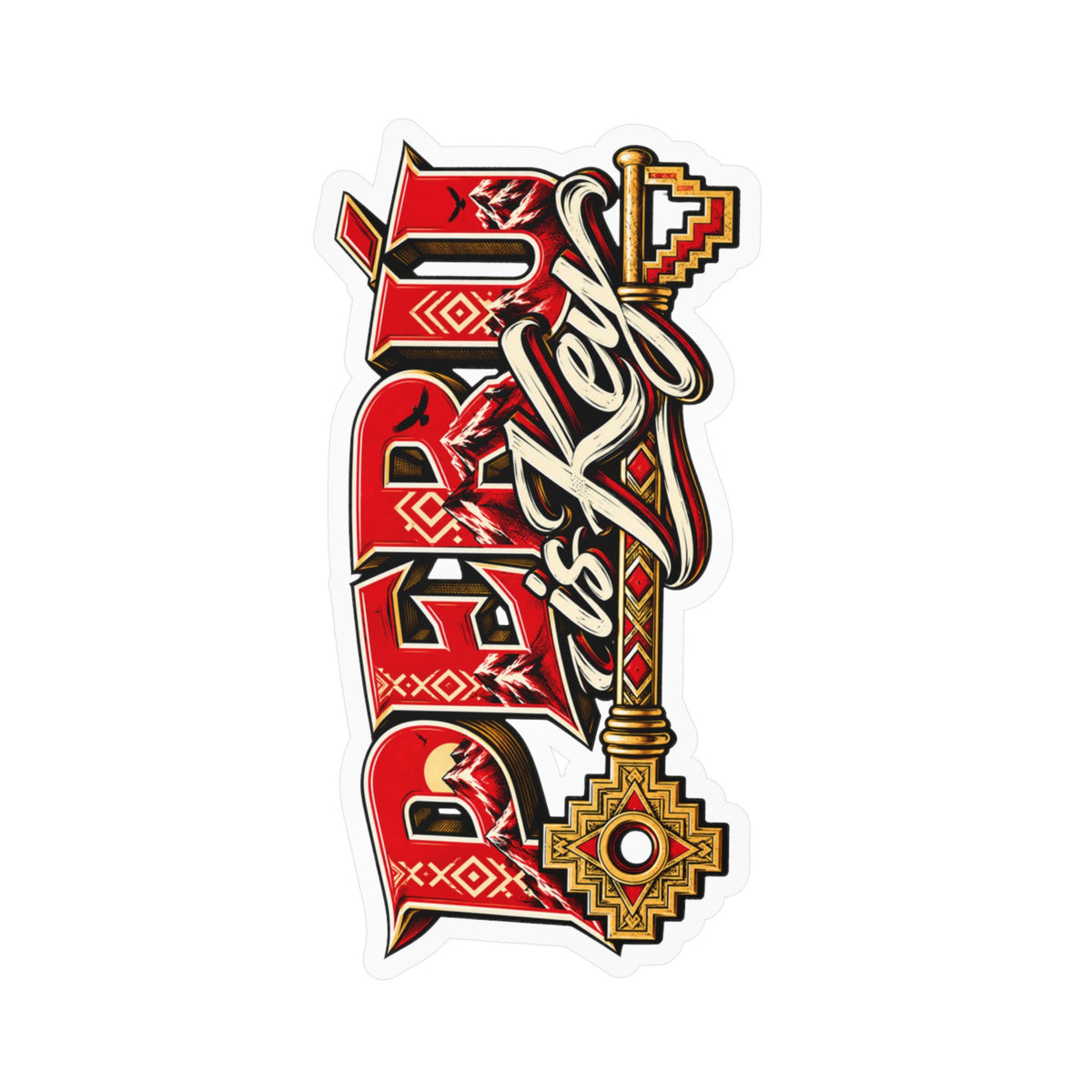 Best Peru is Key Sticker - Gold Key Andes Vinyl Decal