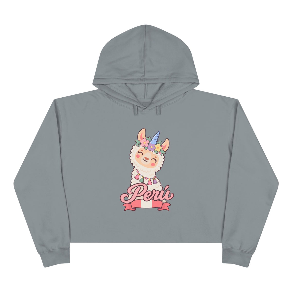 Best Unicorn Llama Peru Crop Hoodie - Cute Llamacorn Gift