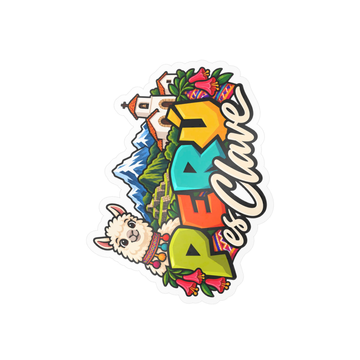 Best Perú es Clave Sticker - Alpaca & Machu Picchu Decal