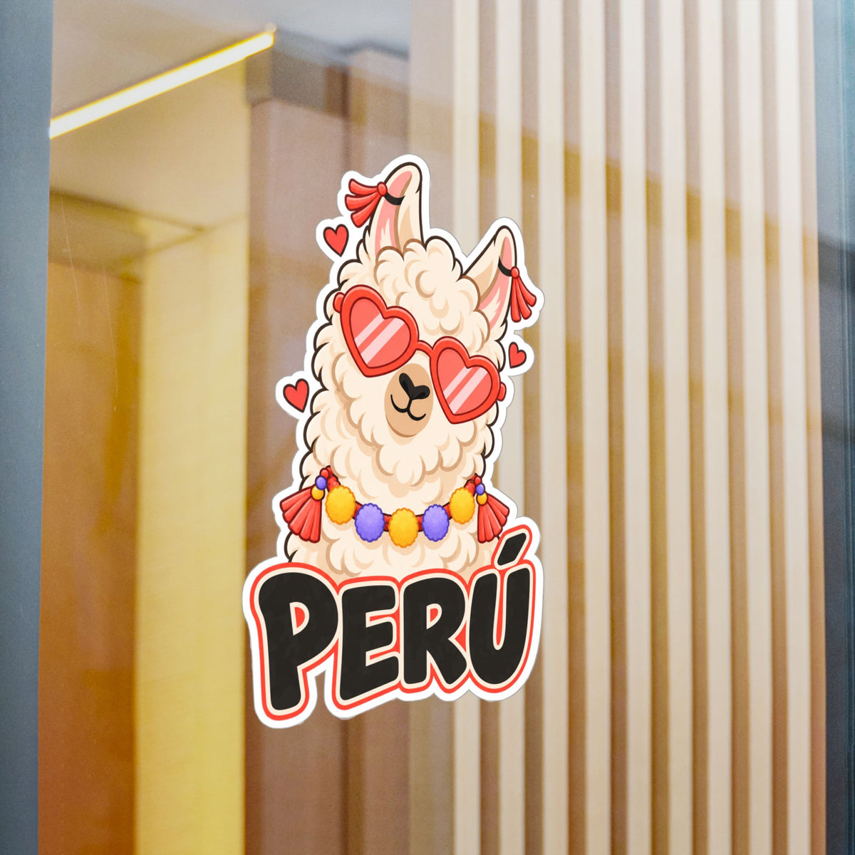 Best Cool Llama Peru Sticker - Heart Sunglasses Llama Decal