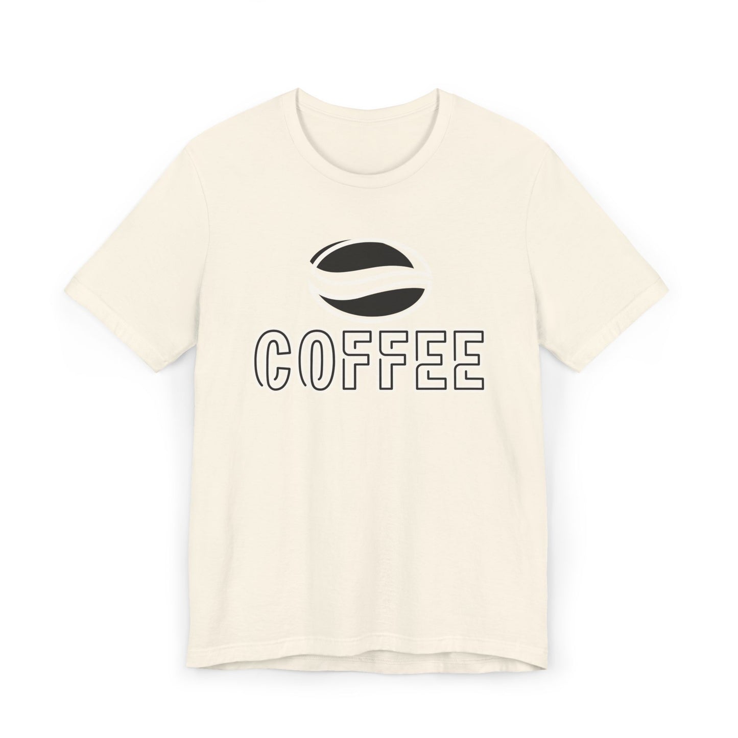 Black Coffee Logo T-Shirt – Minimalist Coffee Bean Graphic Tee for Coffee Lovers (USA Only)