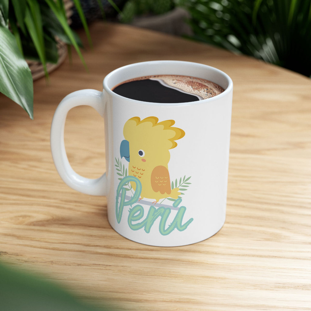 Best Peruvian Ceramic Coffee Mug "Gallito de las Rocas"