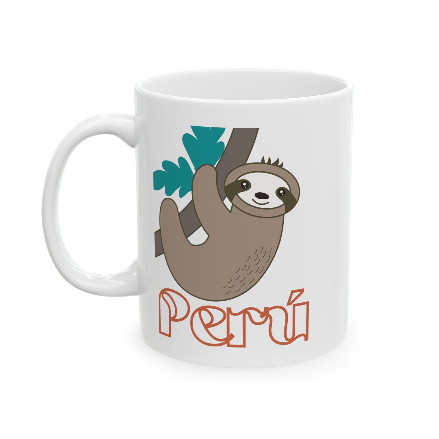 Best Peruvian Ceramic Coffee Mug, (11oz, 15oz) "Peruvian Perezozo"