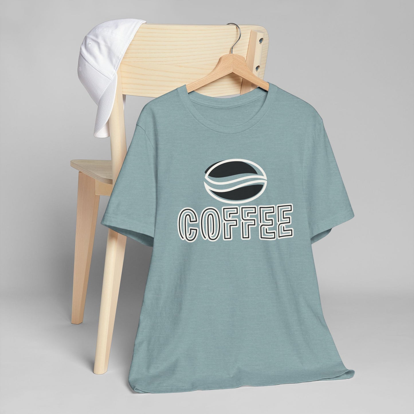 Black Coffee Logo T-Shirt – Minimalist Coffee Bean Graphic Tee for Coffee Lovers (USA Only)