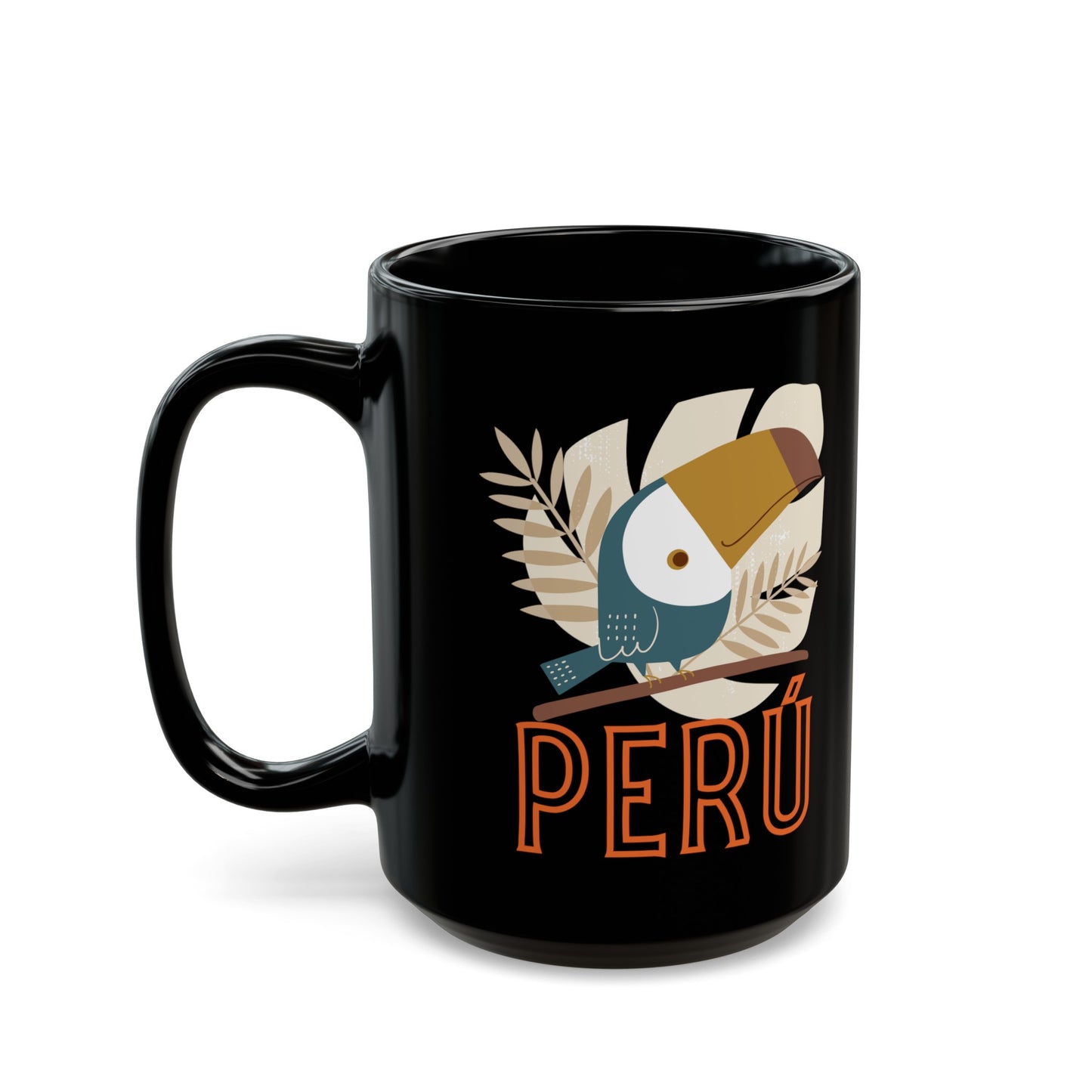 Best Peruvian Coffee Black Mug (11oz, 15oz) "Peru Rainforest"