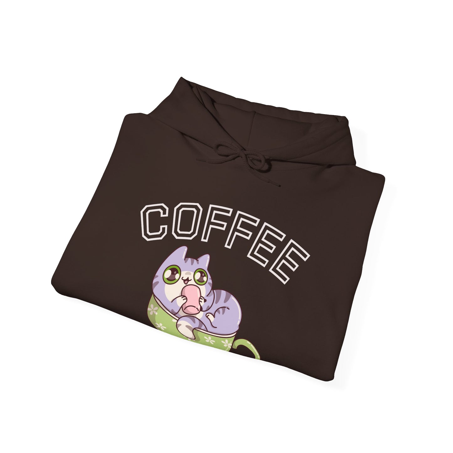 Coffee Cat in a Cup Hoodie – Cute Kitty Coffee Graphic Sweatshirt for Coffee Lovers (USA Only)