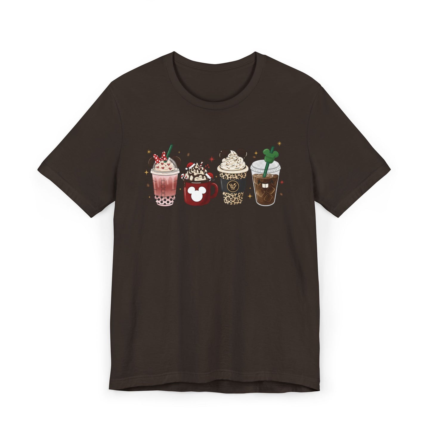 🎀☕ Cute Holiday Coffee Cups T-Shirt USA | Coffee Lovers Tee