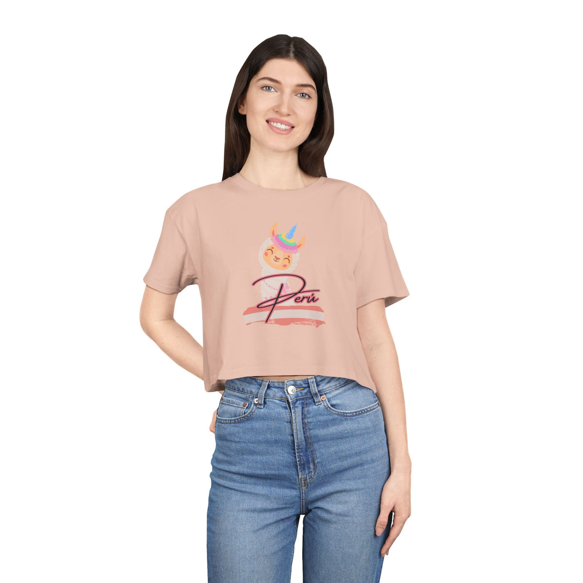 Best Peru Llama Unicorn Crop Top | Peruvian Gift USA