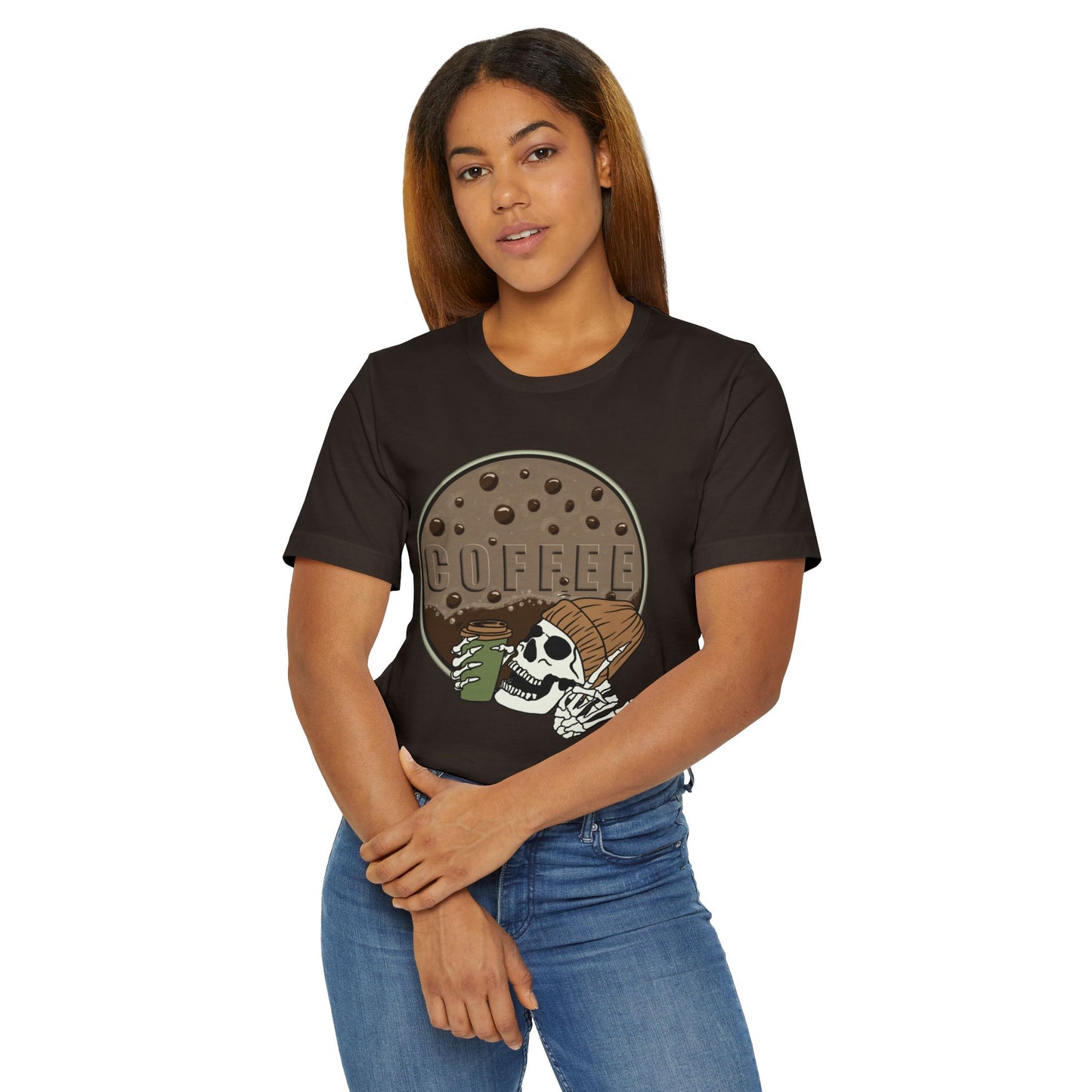 Coffee Skeleton T-Shirt – Cool Skull Graphic Tee for Coffee Lovers (USA Only)