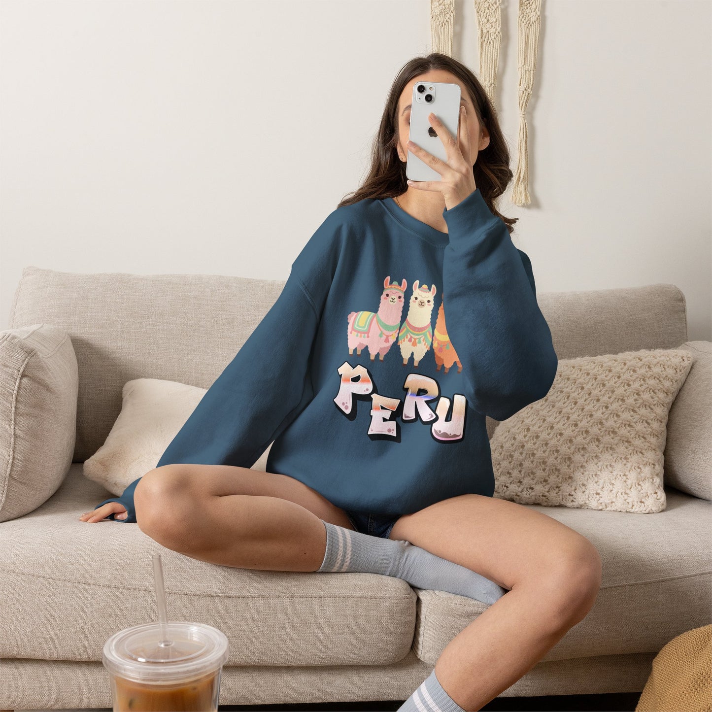 Best Peru Three Llamas Sweatshirt - Peruvian Crewneck