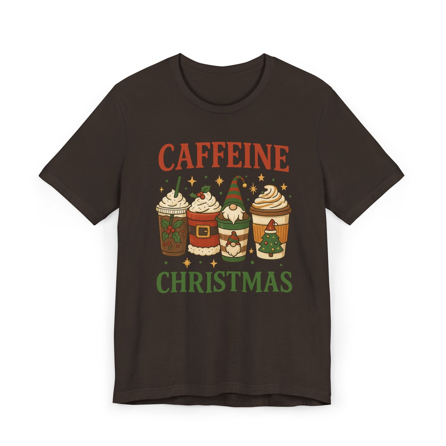 🎄 Caffeine Christmas Unisex T-Shirt USA | Holiday Coffee Tee