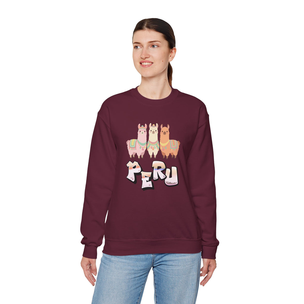 Best Pastel Llama Peru Sweatshirt - Cute Llamas Crewneck