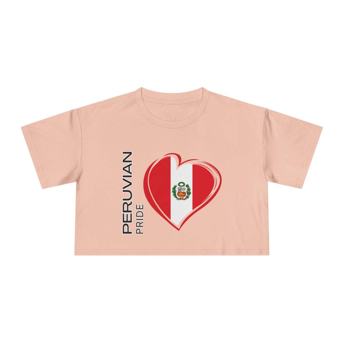 Best Peruvian Pride Crop Top | Peru Flag Heart | Gift USA
