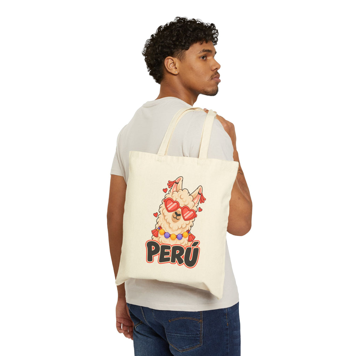 Best Cool Llama Peru Tote Bag - Heart Sunglasses Gift