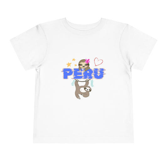 Best PeruvianToddler Short Sleeve Tee "Peruvian Jungle Perezozo"