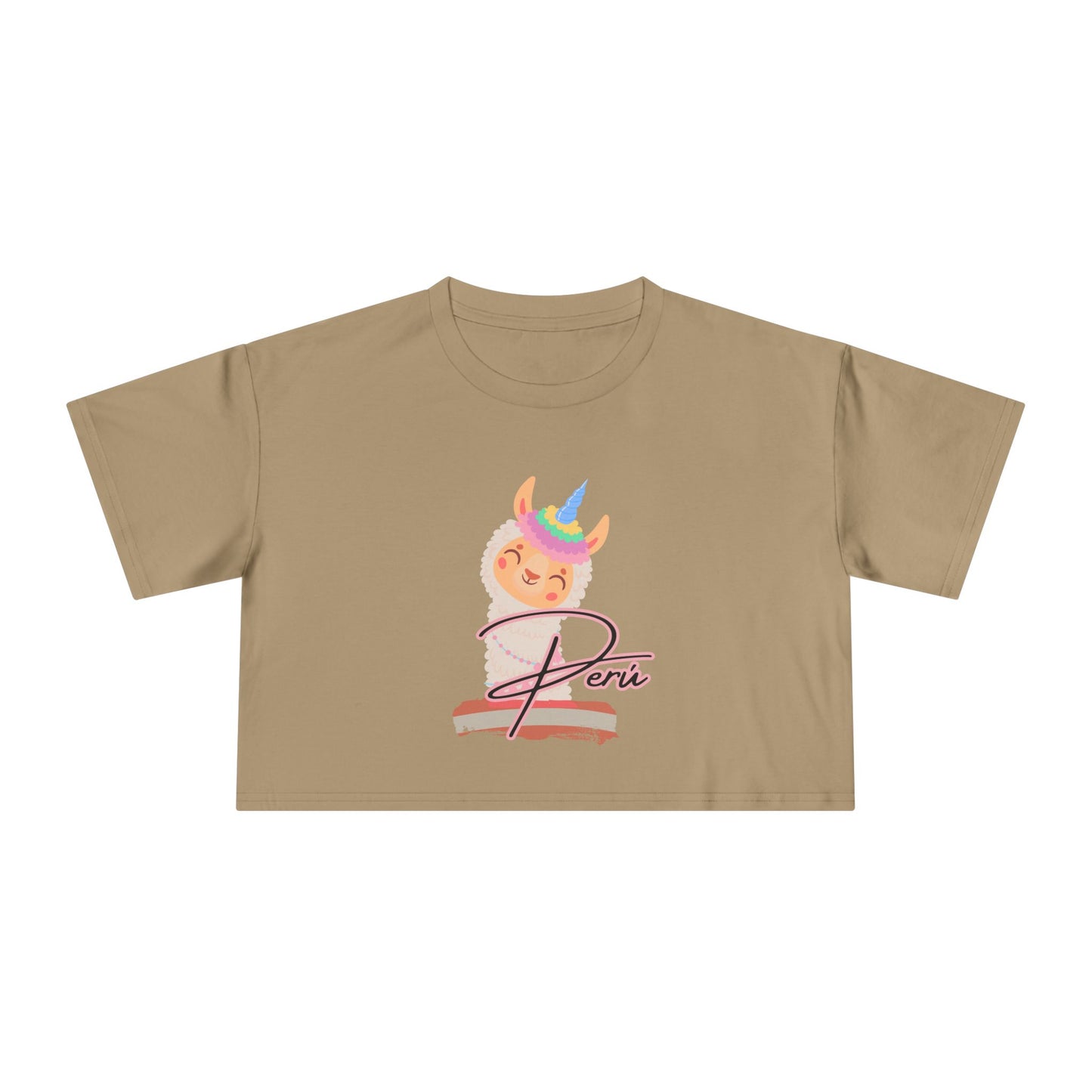 Best Peru Llama Unicorn Crop Top | Peruvian Gift USA