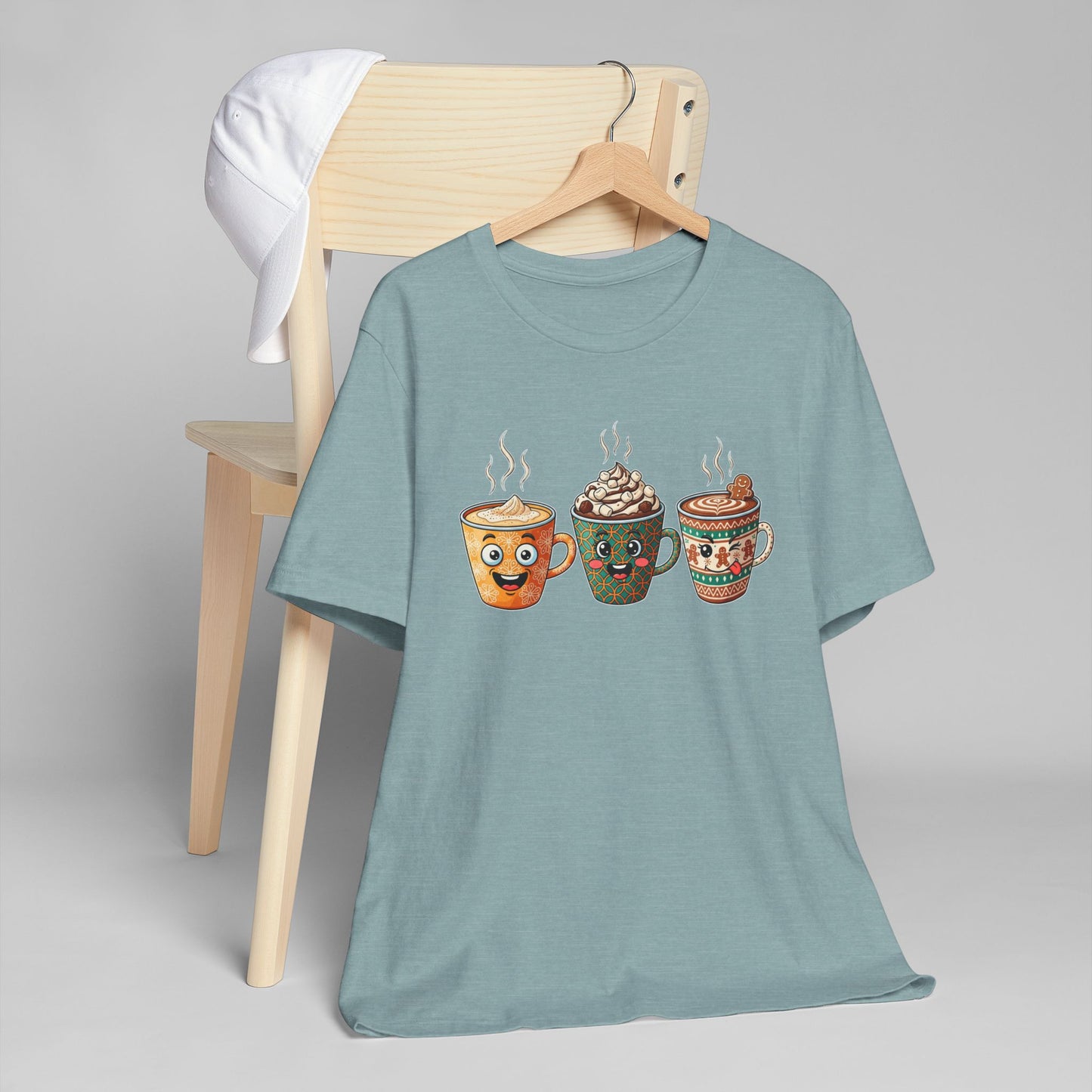 ☕🎄 Holiday Coffee Mugs Unisex T-Shirt USA | Festive Coffee Tee