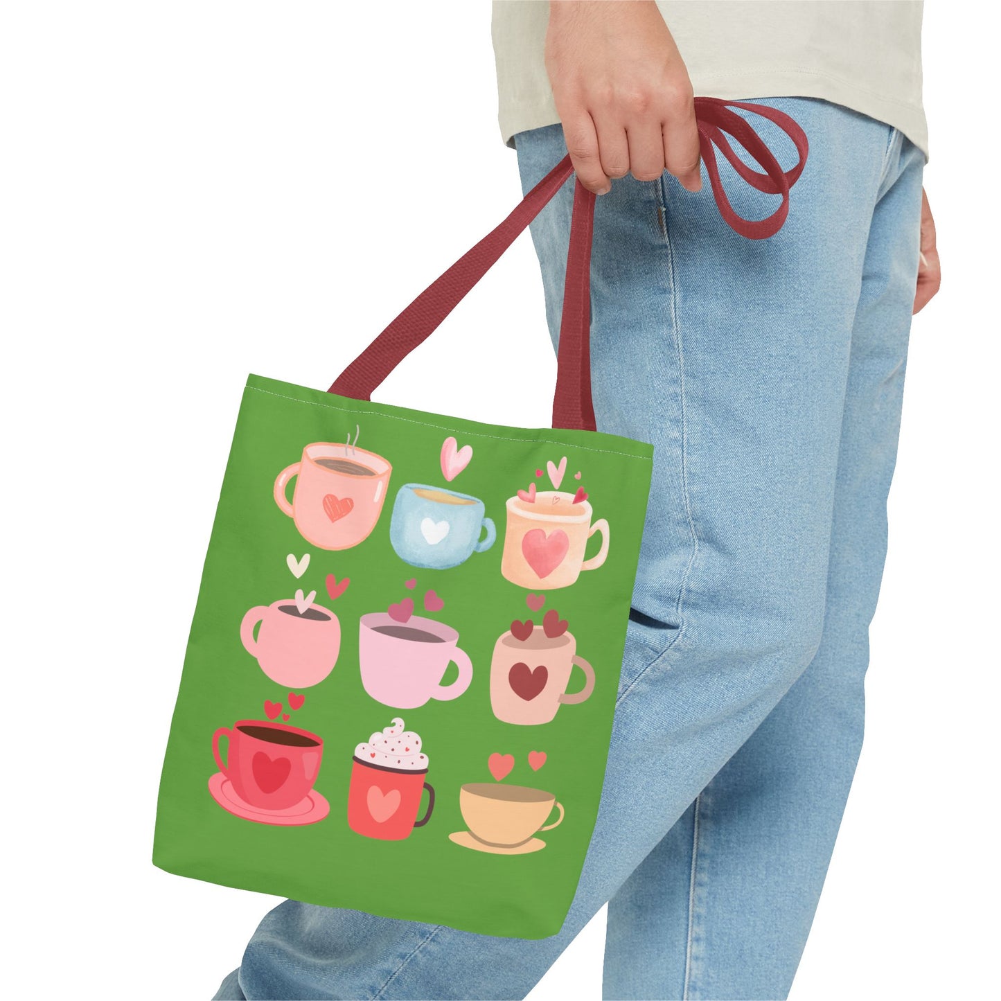 Best Coffee Tote Bag "Coffee Mugs Heart"