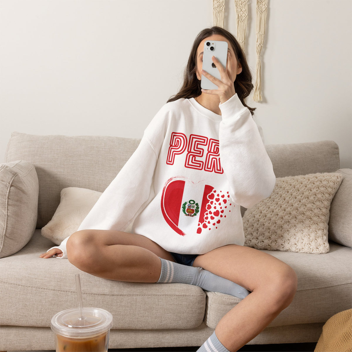 Best Peru Heart Flag Sweatshirt - Crewneck