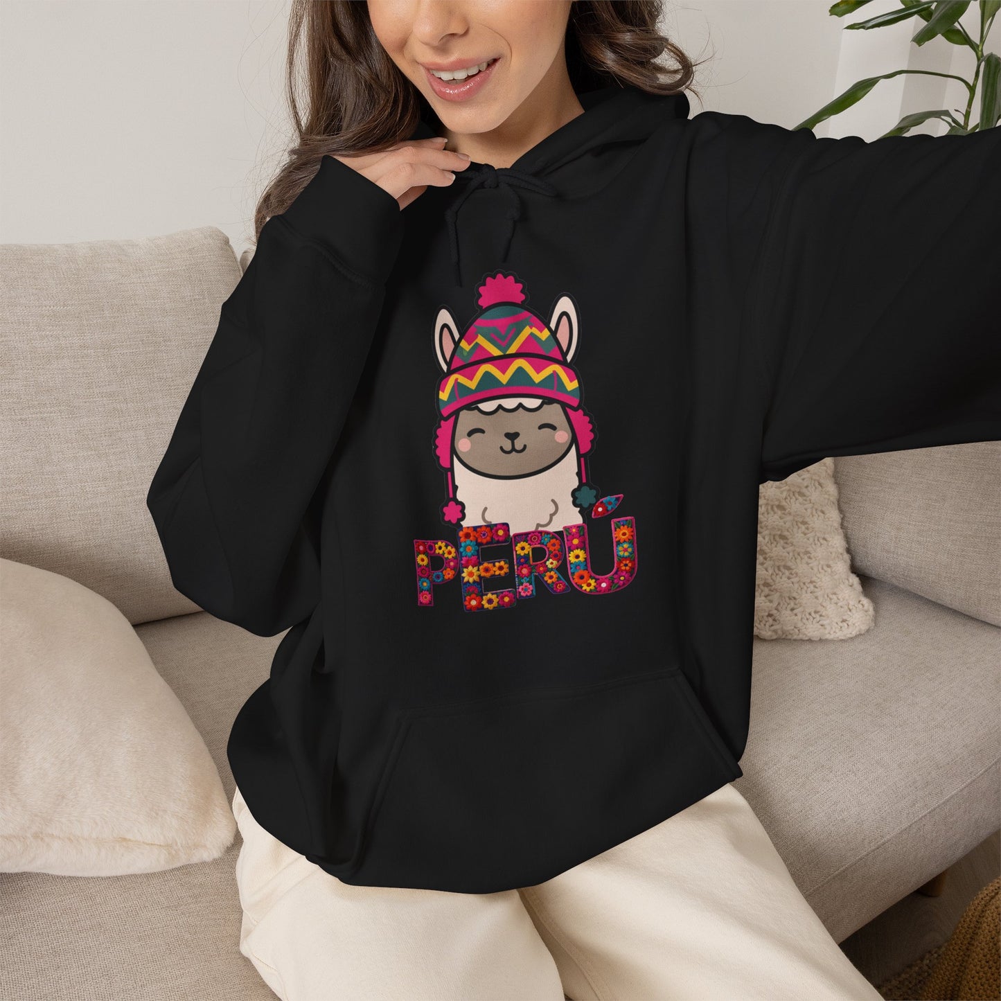 Best Peru Llama Chullo Hoodie - Cute Peruvian