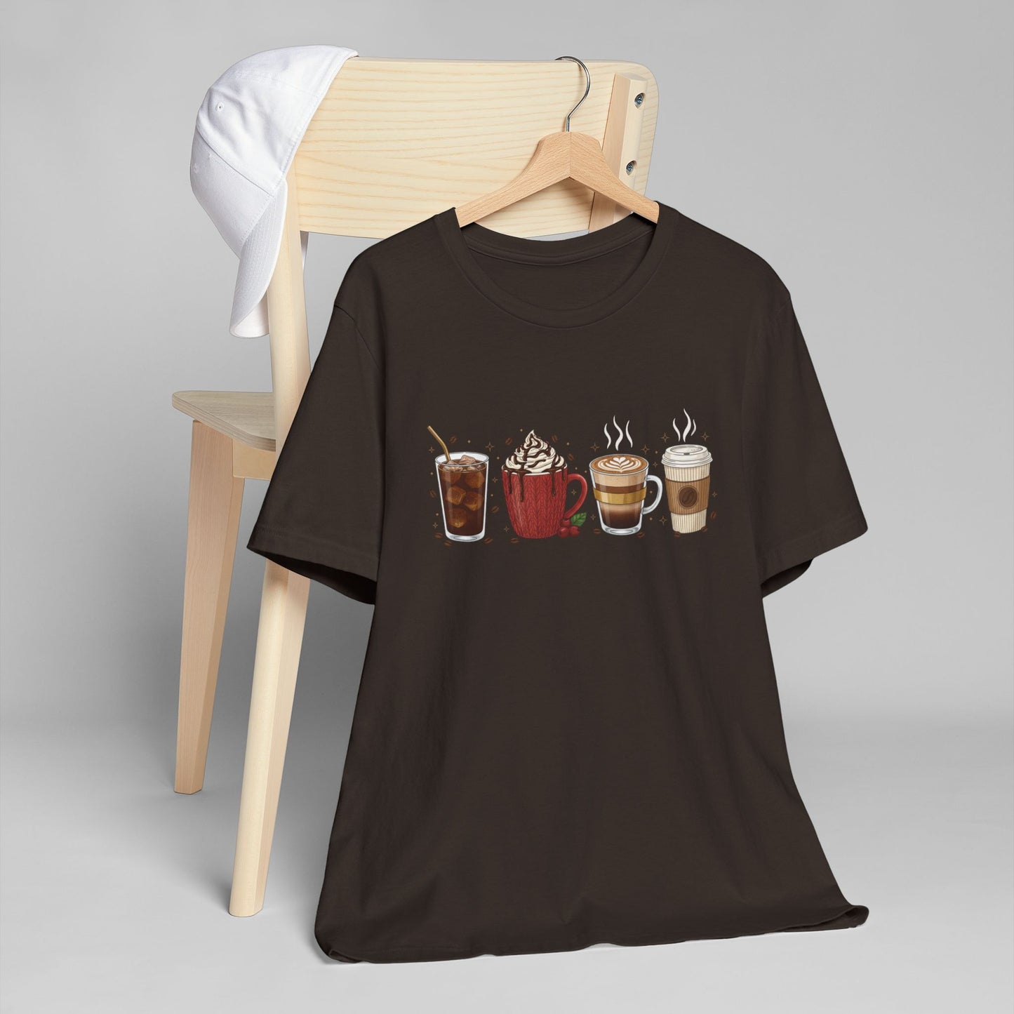 ☕ Holiday Coffee Drinks Unisex T-Shirt USA | Coffee Lovers Tee