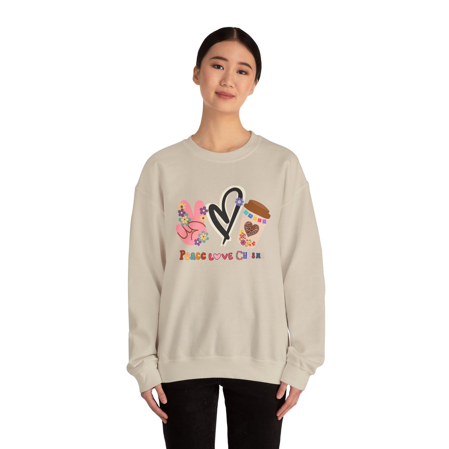 Best Unisex Coffee Sweatshirt That Spreads Peace, Love & Coffee (Chisme) Vibes: Brew & Harmony