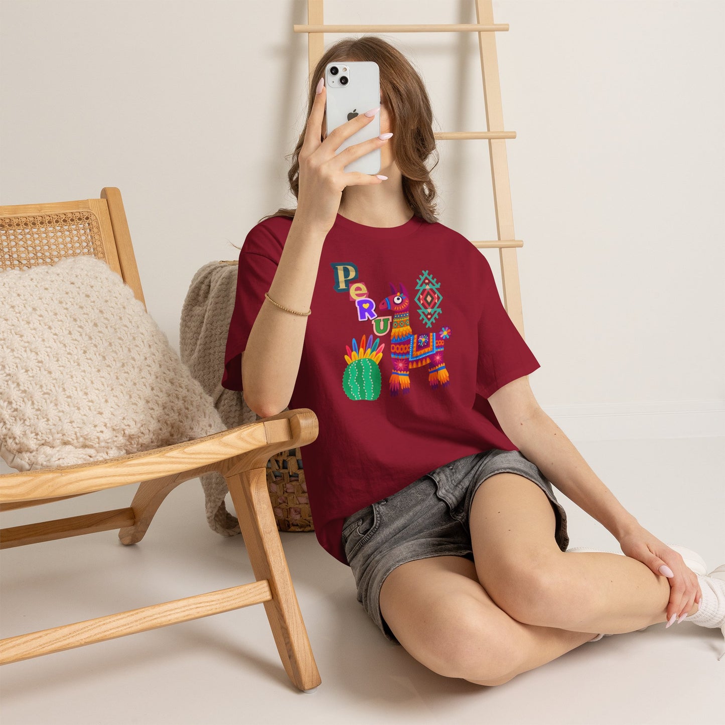 Best Peruvian Llama T-Shirt USA Colorful Peru Pride Unisex Tee