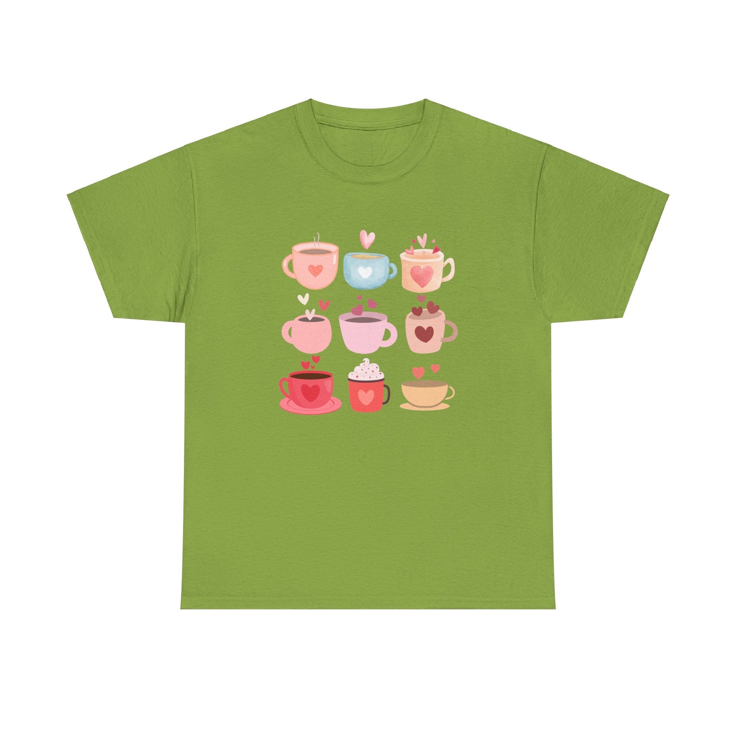 Best Unisex Coffee T-Shirt "Coffee Mugs Hearts"