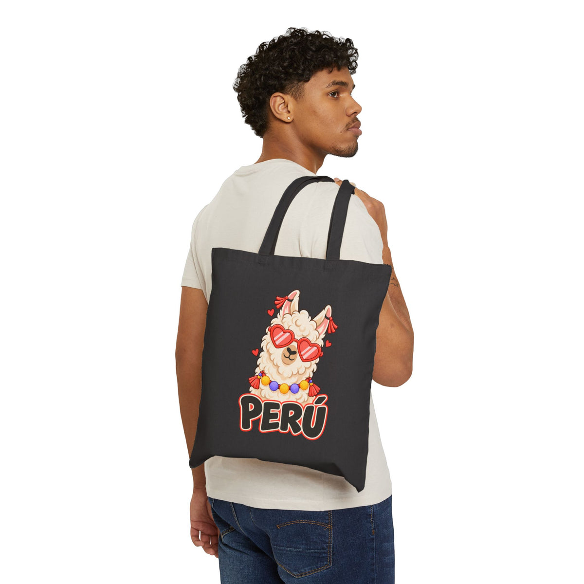 Best Cool Llama Peru Tote Bag - Heart Sunglasses Gift