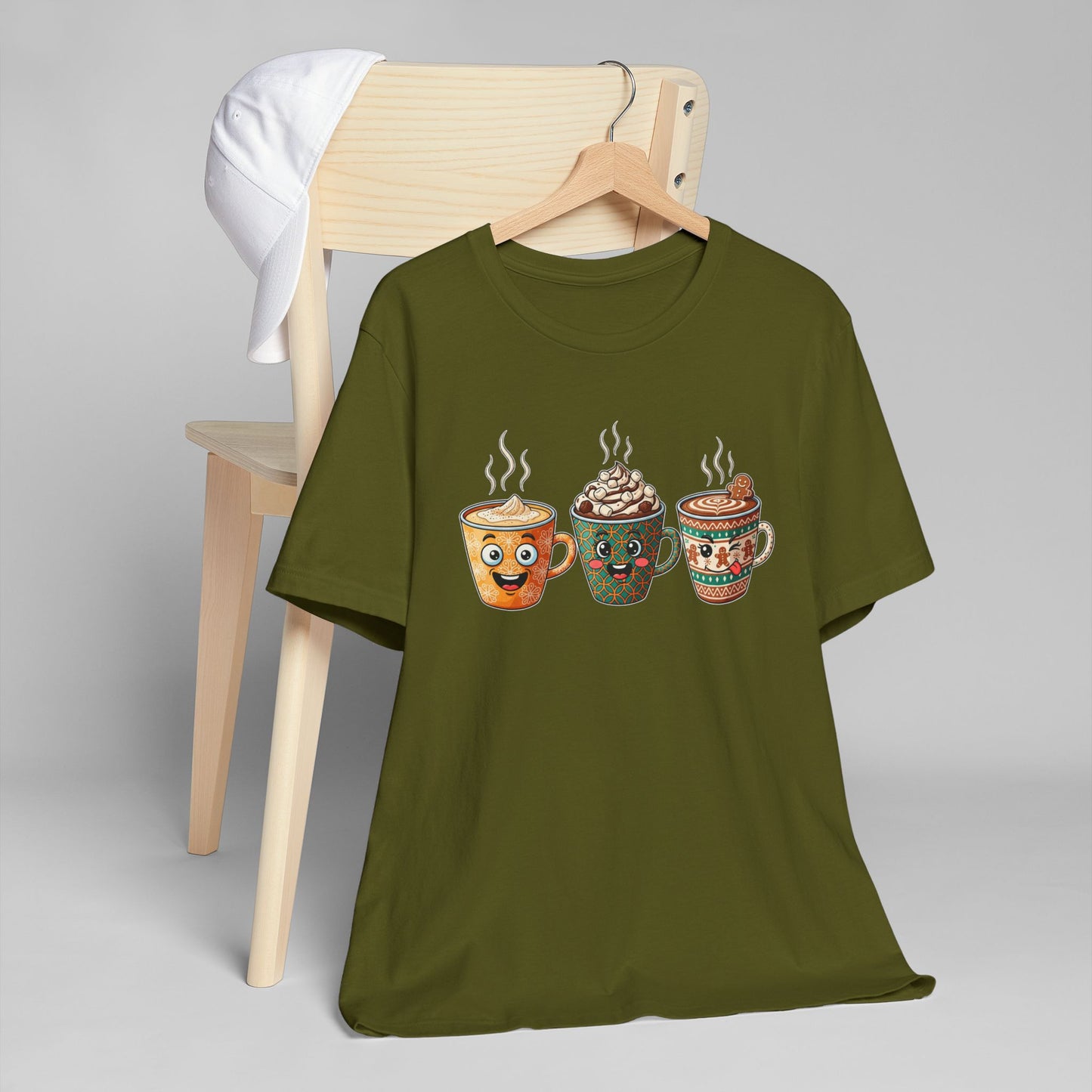 ☕🎄 Holiday Coffee Mugs Unisex T-Shirt USA | Festive Coffee Tee