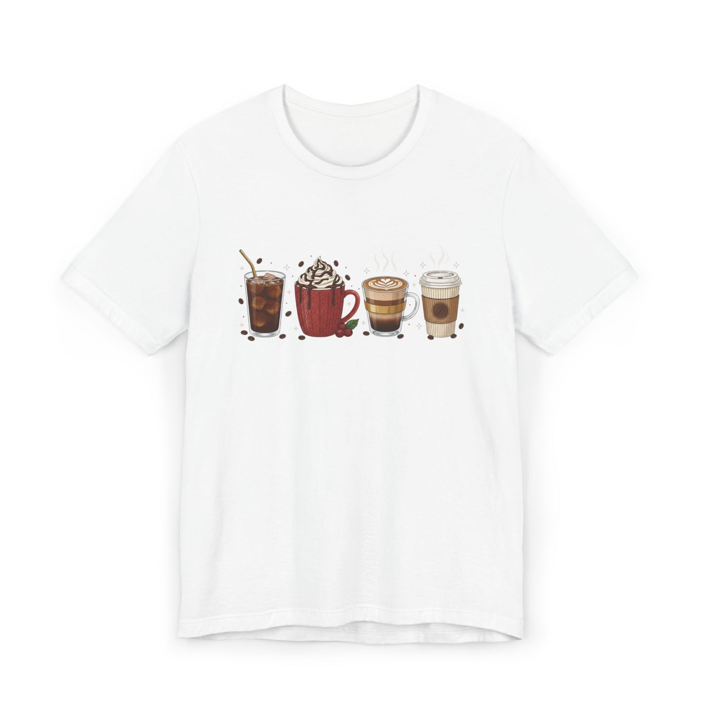 ☕ Holiday Coffee Drinks Unisex T-Shirt USA | Coffee Lovers Tee