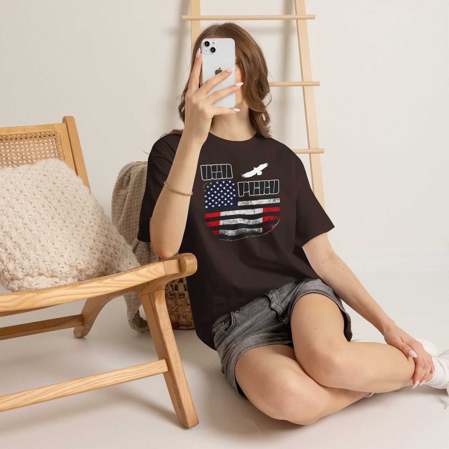 Best USA Peru Flag T-Shirt - Peruvian American Tee