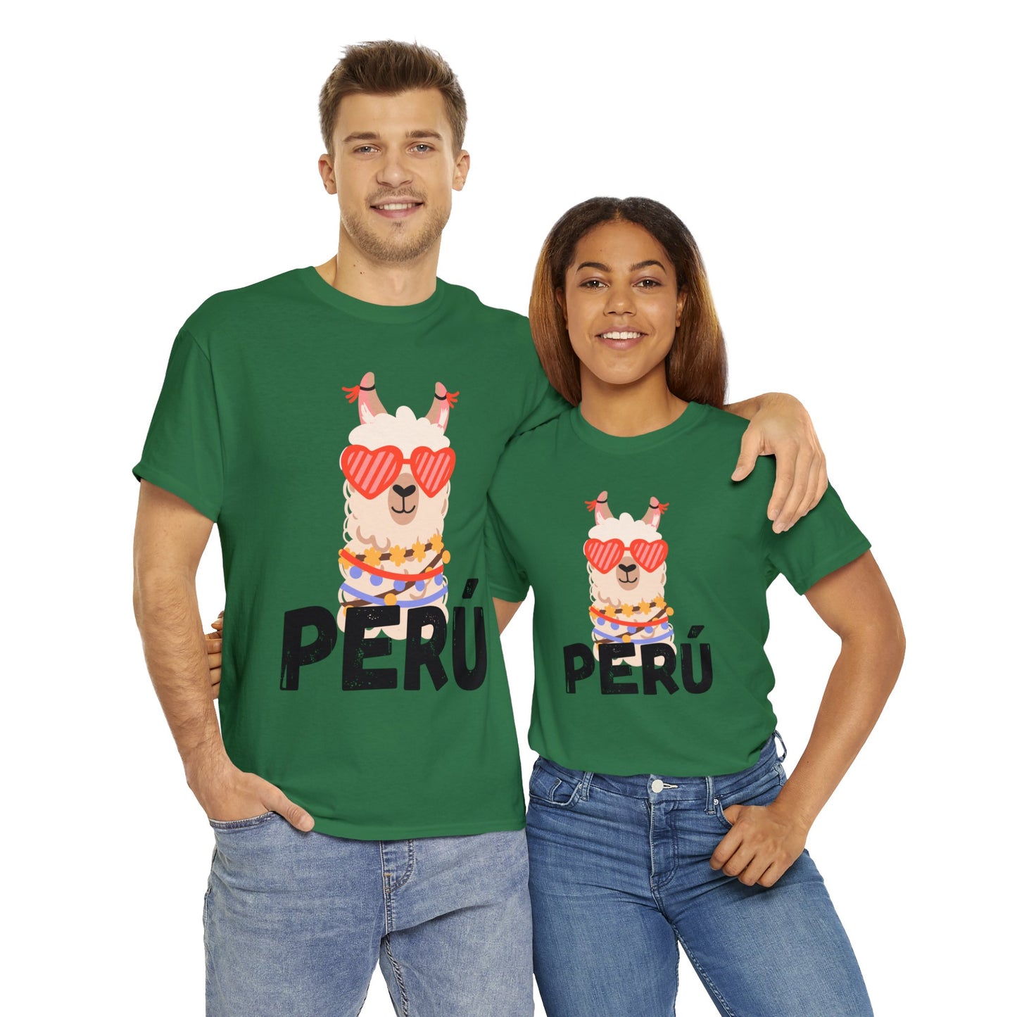 Peruvian Unisex T-Shirt "Llama Elegance"