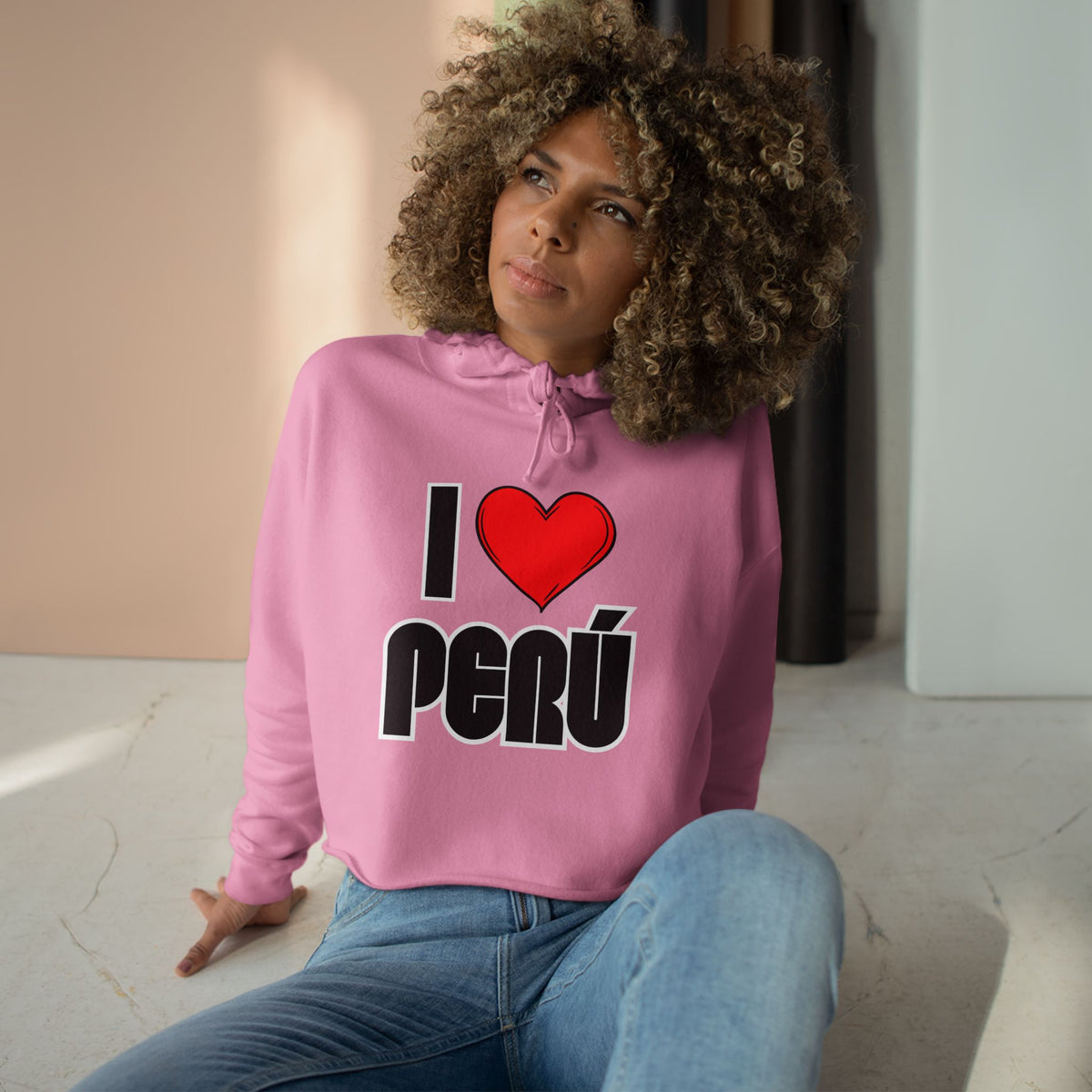 Best I Love Peru Crop Hoodie - Cute Peruvian Pride Gift