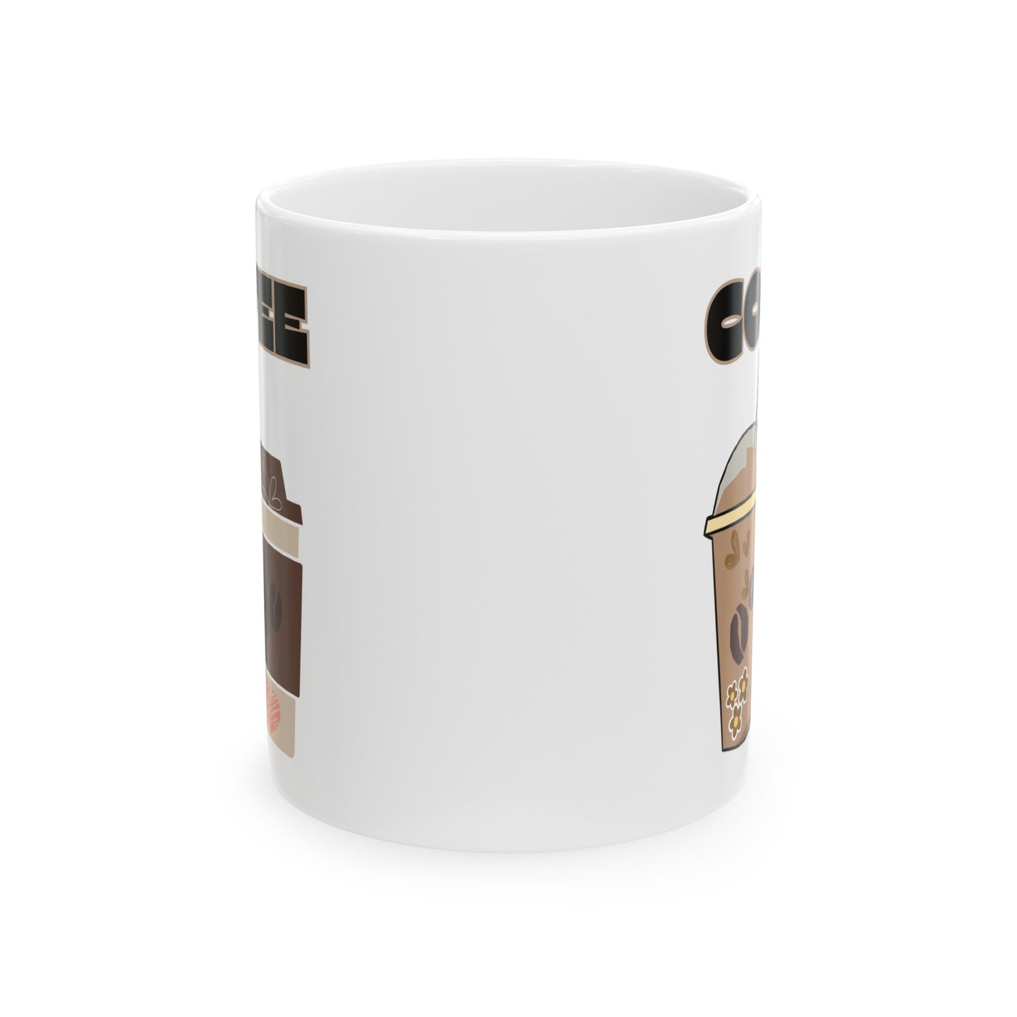 Best Ceramic Coffee Mug, (11oz, 15oz) "COFFEE"