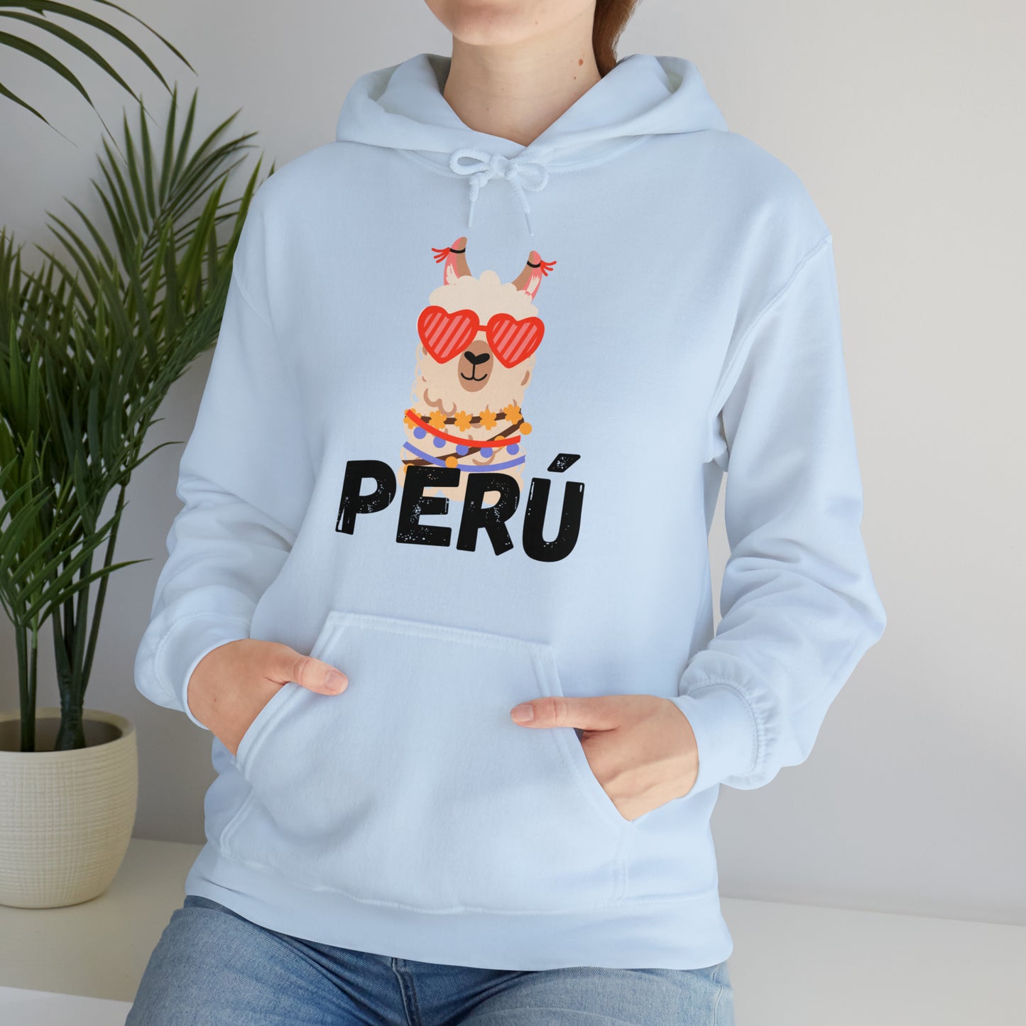 Peruvian Unisex Hoodie "Cozy Elegance,Peruvian Llama" 2024