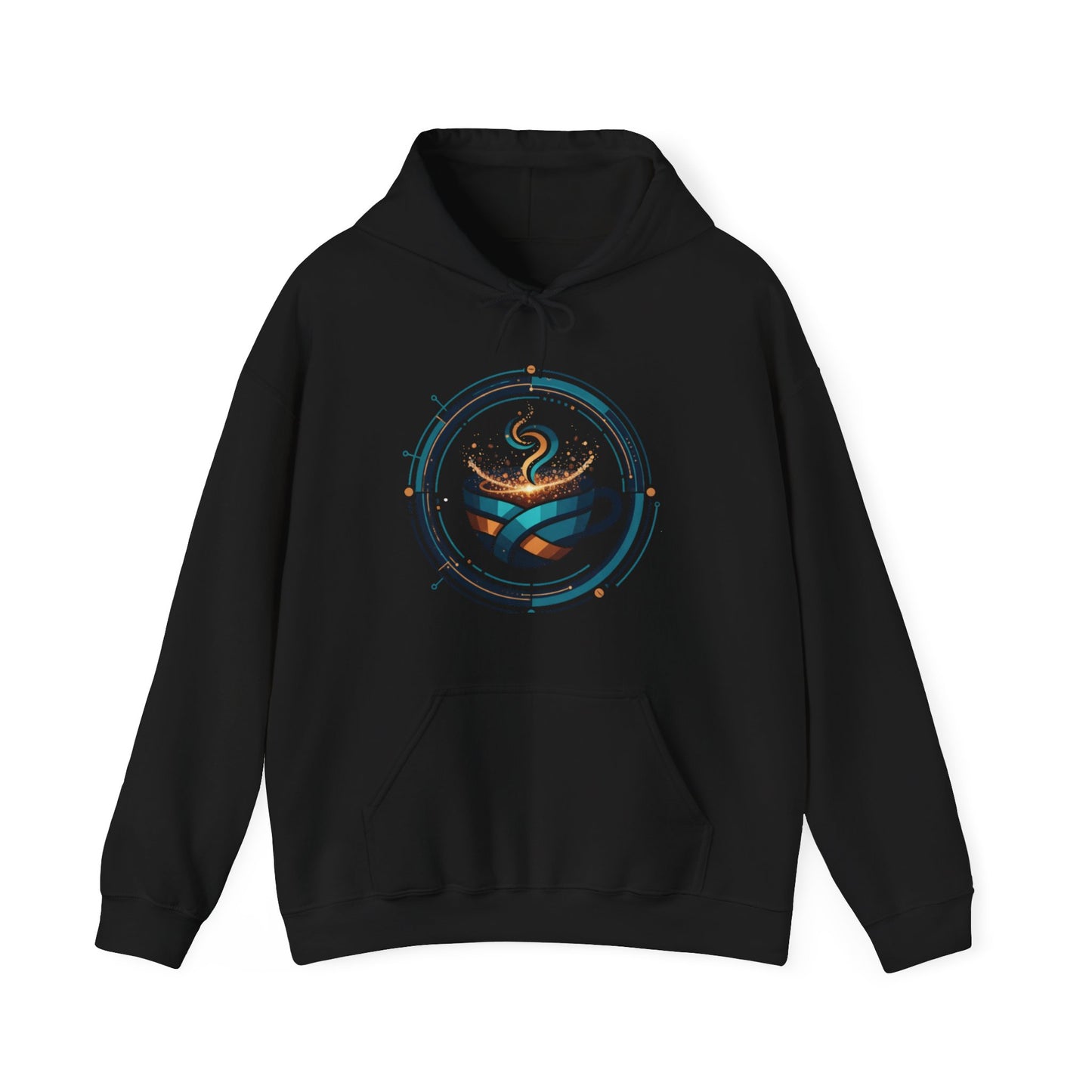 🔵☕ Futuristic Coffee Cup Hoodie USA | Tech-Inspired Coffee Hoodie