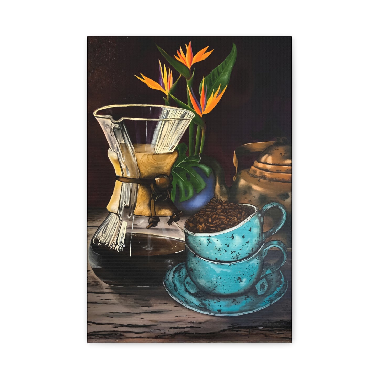 Chemex & Blue Cup — Coffee Art Print